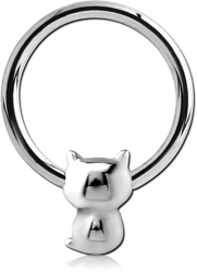 SURGICAL STEEL GRADE 316L BALL CLOSURE RING WITH ATTACHMENT - CAT