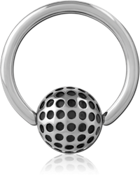 SURGICAL STEEL GRADE 316L BALL CLOSURE RING WITH ATTACHMENT