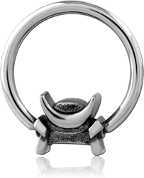 SURGICAL STEEL GRADE 316L BALL CLOSURE RING WITH ATTACHMENT