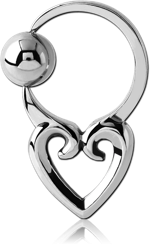 SURGICAL STEEL GRADE 316L HEART SIDE BALL CLOSURE RING
