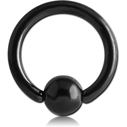 BLACK PVD COATED SURGICAL STEEL GRADE 316L BALL CLOSURE RING