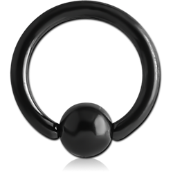 BLACK PVD COATED SURGICAL STEEL GRADE 316L BALL CLOSURE RING