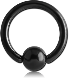 BLACK PVD COATED SURGICAL STEEL GRADE 316L ANNEALED BALL CLOSURE RING