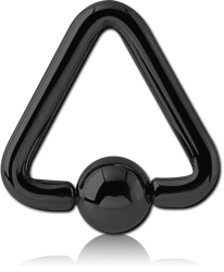 BLACK PVD COATED SURGICAL STEEL GRADE 316L TRIANGLE BALL CLOSURE RING