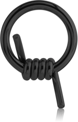 BLACK PVD COATED SURGICAL STEEL GRADE 316L BALL CLOSURE RING WITH BARBED WIRE