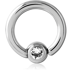 SURGICAL STEEL GRADE 316L JEWELED FIXED BFEAD RING