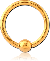 GOLD PVD COTED TITANIUM ALLOY ANNEALED BALL CLOSURE RING