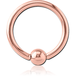 ROSE GOLD PVD COATED SURGICAL STEEL GRADE 316L BALL CLOSURE RING