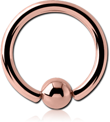 ROSE GOLD PVD COATED SURGICAL STEEL GRADE 316L ANNEALED BALL CLOSURE RING