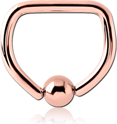ROSE GOLD PVD COATED SURGICAL STEEL GRADE 316L BALL CLOSURE D-RING