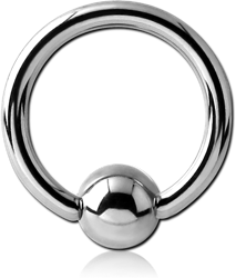 TITANIUM ALLOY BALL CLOSURE RING WITH SURGICAL STEEL GRADE 316L BALL