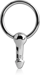 STERILE SURGICAL STEEL GRADE 316L BALL CLOSURE RING WITH ATTACHMENT - PENIS