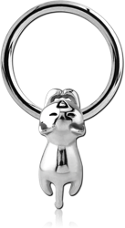 STERILE SURGICAL STEEL GRADE 316L BALL CLOSURE RING WITH ATTACHMENT - CAT