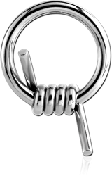 STERILE SURGICAL STEEL GRADE 316L BALL CLOSURE RING WITH BARBED WIRE