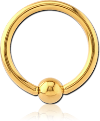 STERILE GOLD PVD COATED SURGICAL STEEL GRADE 316L ANNEALED BALL CLOSURE RING