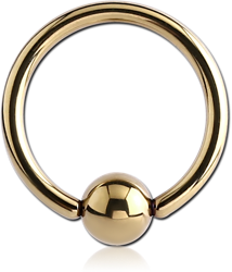STERILE ZIRCON GOLD PVD COATED SURGICAL STEEL GRADE 316L BALL CLOSURE RING