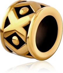 GOLD PVD COATED SURGICAL STEEL GRADE 316L BEAD 5.0 - 5.2 MM HOLE - WAVE