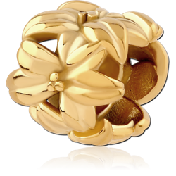 GOLD PVD COATED SURGICAL STEEL GRADE 316L BEAD 5.0 - 5.2 MM HOLE