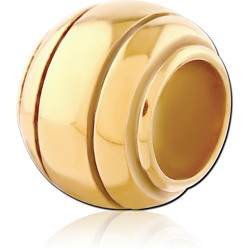 GOLD PVD COATED SURGICAL STEEL GRADE 316L BEAD 5.0 - 5.2 MM HOLE