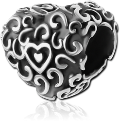 SURGICAL STEEL GRADE 316L BEAD 5.0-5.2 MM HOLE - HEART FANCY