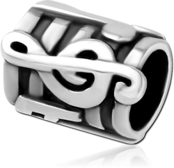 SURGICAL STEEL GRADE 316L BEAD 5.0 - 5.8 MM HOLE - MUSIC NOTE