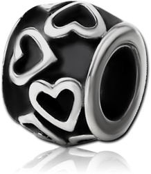 SURGICAL STEEL GRADE 316L BEAD 5.0-5.2 MM HOLE - HEARTS