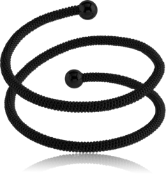 BLACK PVD COATED SURGICAL STEEL GRADE 316L WOVEN WIRE BANGLE
