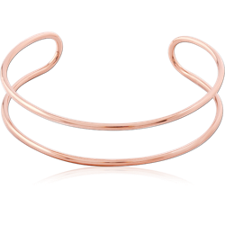 ROSE GOLD PVD COATED SURGICAL STEEL GRADE 316L WIRE BANGLE