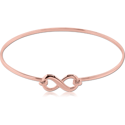 ROSE GOLD PLATED STERLING 925 SILVER BANGLE WITH RHODIUM PLATED