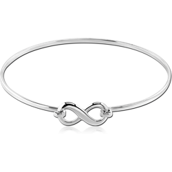 STERLING 925 SILVER BANGLE WITH RHODIUM PLATED