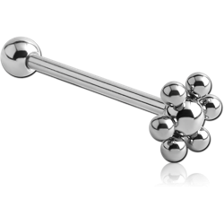 SURGICAL STEEL GRADE 316L BARBELL WITH FLOWER BALL