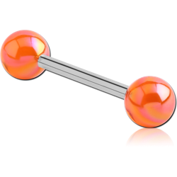 SURGICAL STEEL GRADE 316L BARBELL WITH AB COATED UV BALL