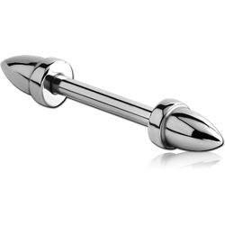 SURGICAL STEEL GRADE 316L BARBELL WITH BULLETS