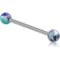 SURGICAL STEEL GRADE 316L BARBELL WITH UV JAW BREAKER BALL