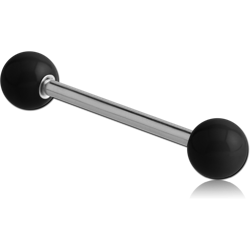 SURGICAL STEEL GRADE 316L BARBELL WITH ENAMEL COATED STEEL BALL
