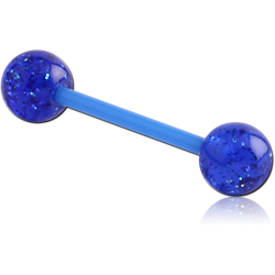 UV POLYMER FLEXIBLE BARBELL WITH GLITTERING BALL