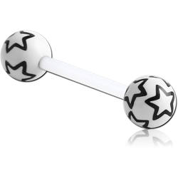 UV POLYMER FLEXIBLE BARBELL WITH PRINTED STARS BALL