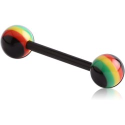 UV POLYMER FLEXIBLE BARBELL WITH RASTA BALL