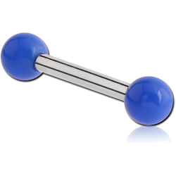 SURGICAL STEEL GRADE 316L BARBELL WITH ACRYLIC NEON BALL