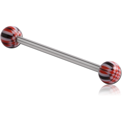 SURGICAL STEEL GRADE 316L BARBELL WITH UV PSYCHEDELIC BALL