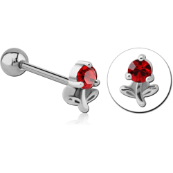 SURGICAL STEEL GRADE 316L JEWELED BARBELL - FLOWER