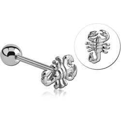 SURGICAL STEEL GRADE 316L LARGE SCORPION BARBELL