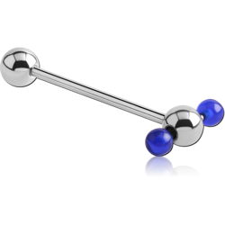 SURGICAL STEEL GRADE 316L SPINNER BARBELL WITH UV BALL