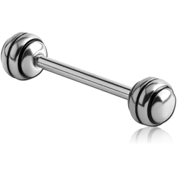 SURGICAL STEEL GRADE 316L BARBELL WITH STRIPED BALL