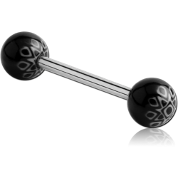 SURGICAL STEEL GRADE 316L BARBELL WITH UV FANCY BALL