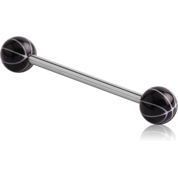 SURGICAL STEEL GRADE 316L BARBELL WITH ACRYLIC BASKETBALL