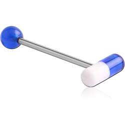 SURGICAL STEEL GRADE 316L BARBELL WITH UV POLYMER CAPSULE
