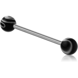 SURGICAL STEEL GRADE 316L BARBELL WITH UV POLYMER MARBLE BALL