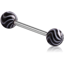 SURGICAL STEEL GRADE 316L BARBELL WITH POLYMER TWISTER BALL