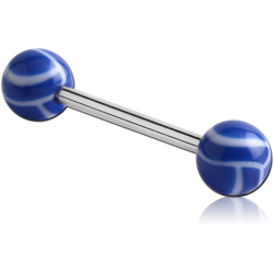 SURGICAL STEEL GRADE 316L BARBELL WITH ACRYLIC VOLLEYBALL